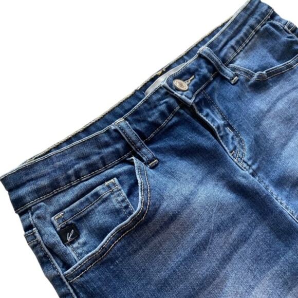 KanCan Denim Raw Edge Mini Skirt - Juniors size 5 - Picture 2 of 5